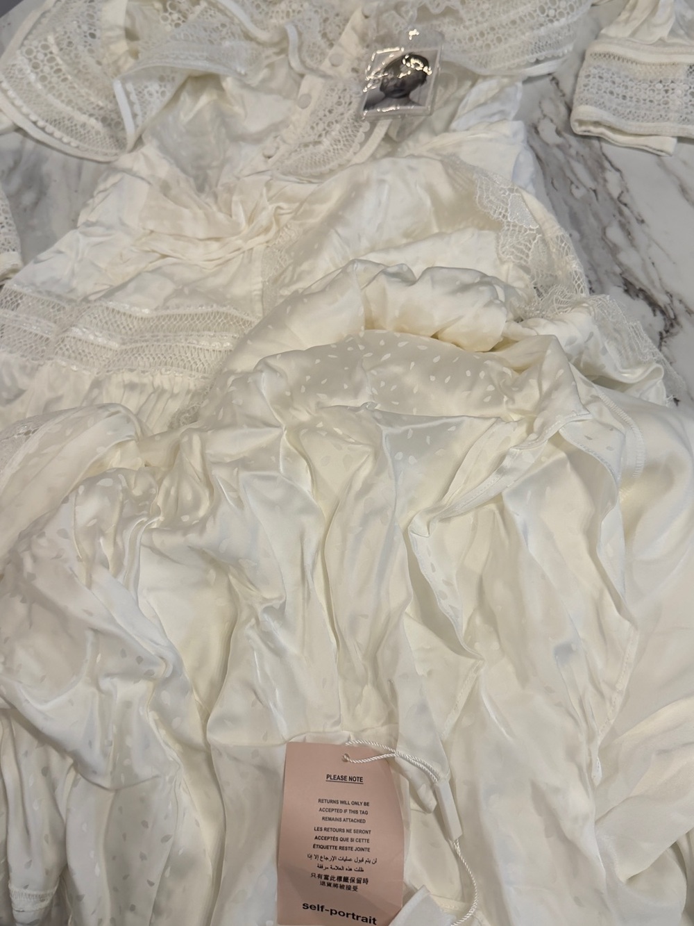 Self-Portrait Cream Off-Shoulder Lace Maxi Dress - Picture 12 of 15